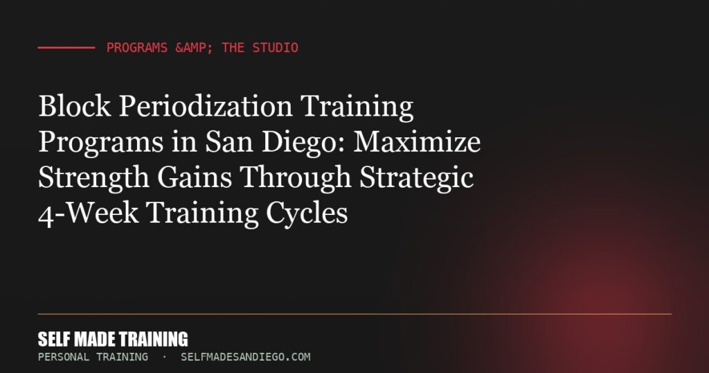 Block Periodization Training Programs in San Diego: Maximize Strength Gains Through Strategic 4-Week Training Cycles