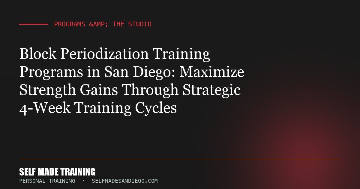 Block Periodization Training Programs in San Diego: Maximize Strength Gains Through Strategic 4-Week Training Cycles